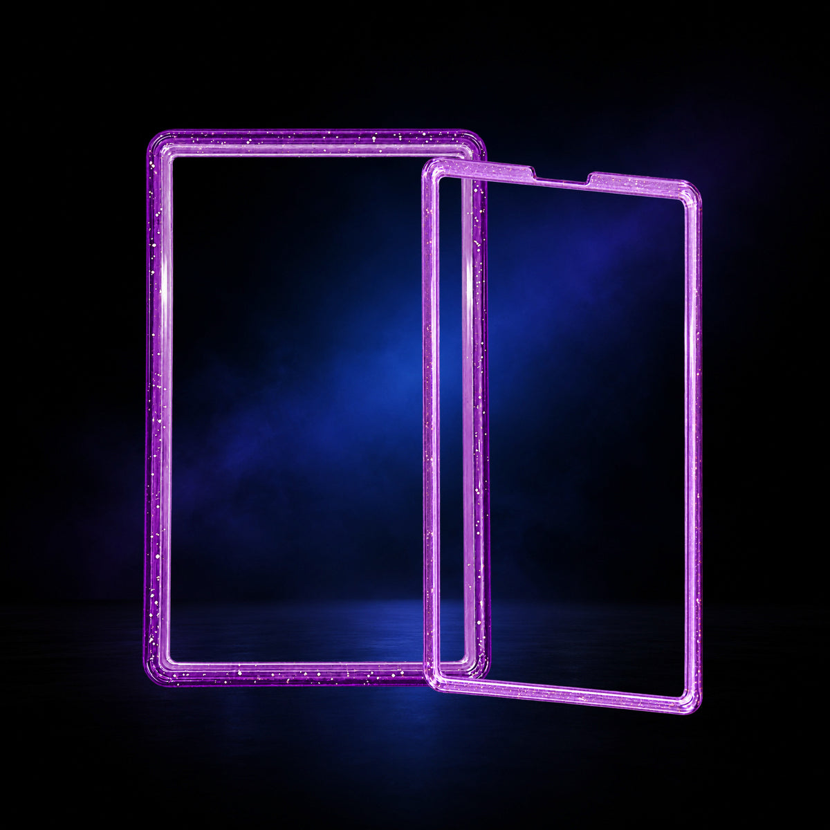 Amethyst Aura glitter PSA slab guard with front and back acrylic plates – Slabium Double Plate Guard Acrylic PSA