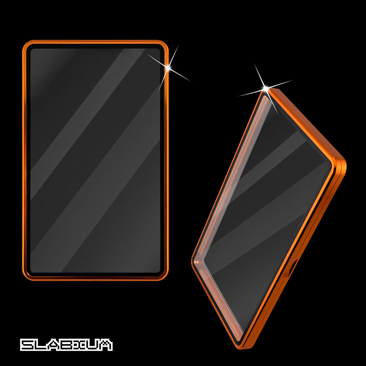 Slabium Metal Case PSA in Lava (20), glossy finish - both sides on black