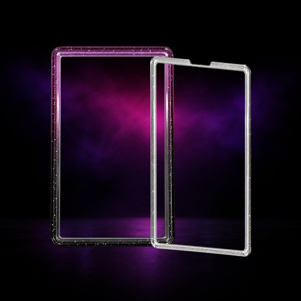 Violet Eclipse glitter PSA slab guard with front and back acrylic plates – Slabium Double Plate Guard Acrylic PSA