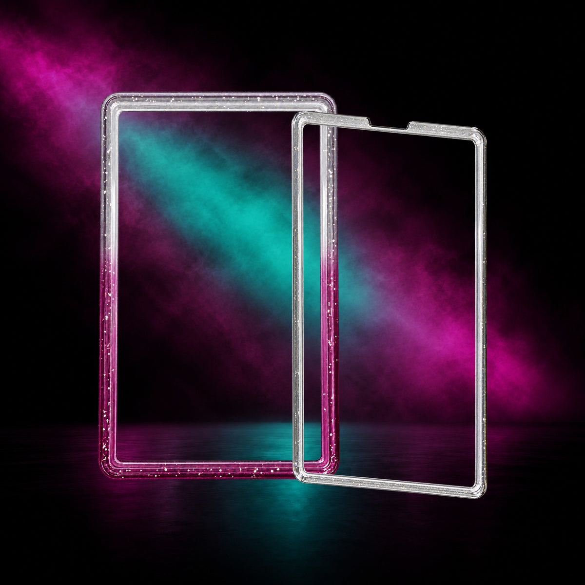 Violet Veil glitter PSA slab guard with front and back acrylic plates – Slabium Double Plate Guard Acrylic PSA