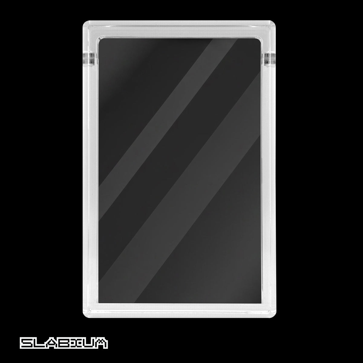 Slabium Acrylic Box PSA graded card display case – front view on black