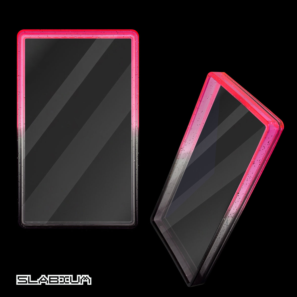 Orchid PSA acrylic slab case with guard (pink & black) – Slabium Guard Acrylic PSA