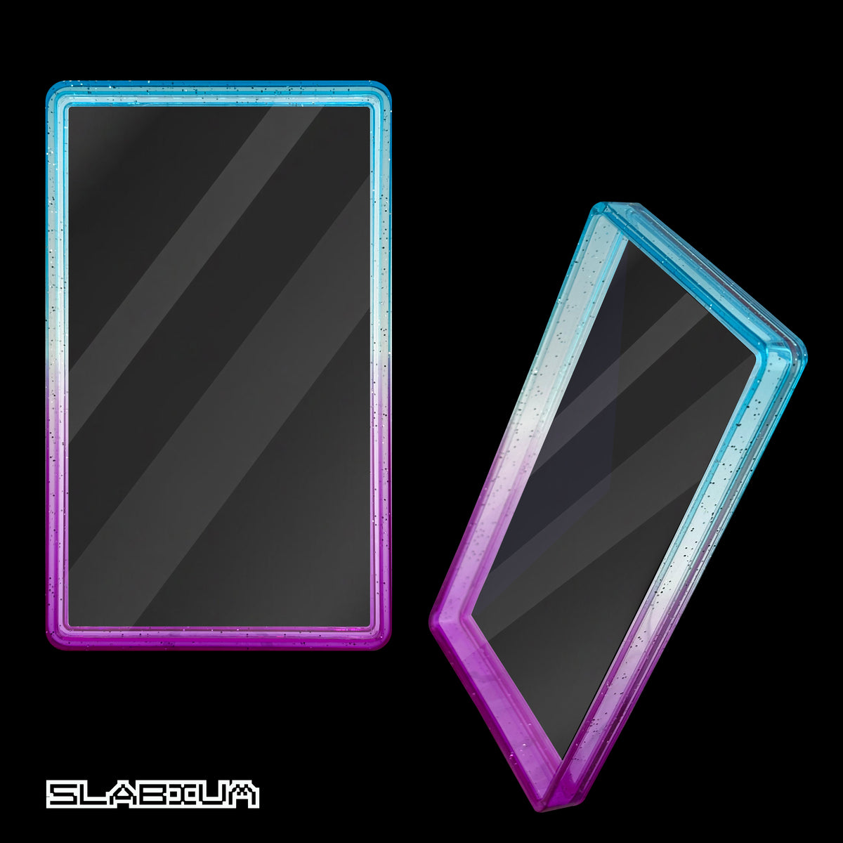 Nebula PSA acrylic slab case with guard (purple & blue) – Slabium Guard Acrylic PSA