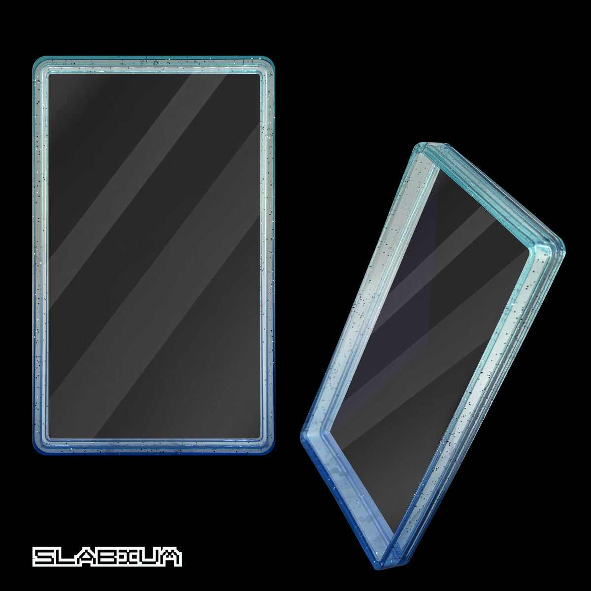 Azure PSA acrylic slab case with guard (royal blue & light blue) – Slabium Guard Acrylic PSA