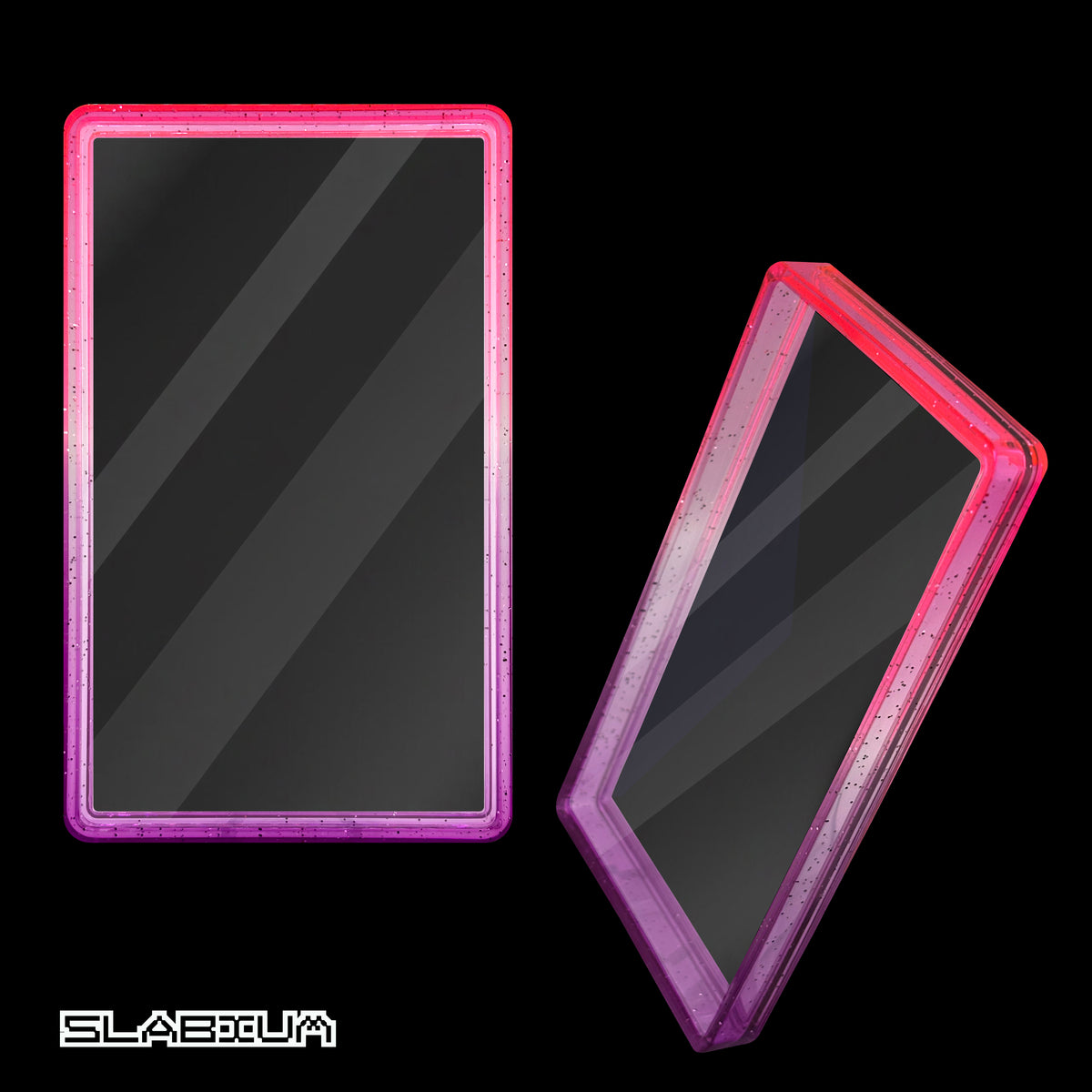 Iris PSA acrylic slab case with guard (purple & pink) – Slabium Guard Acrylic PSA