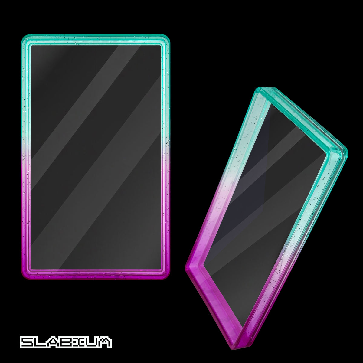 Mystic PSA acrylic slab case with guard (purple & turquoise) – Slabium Guard Acrylic PSA