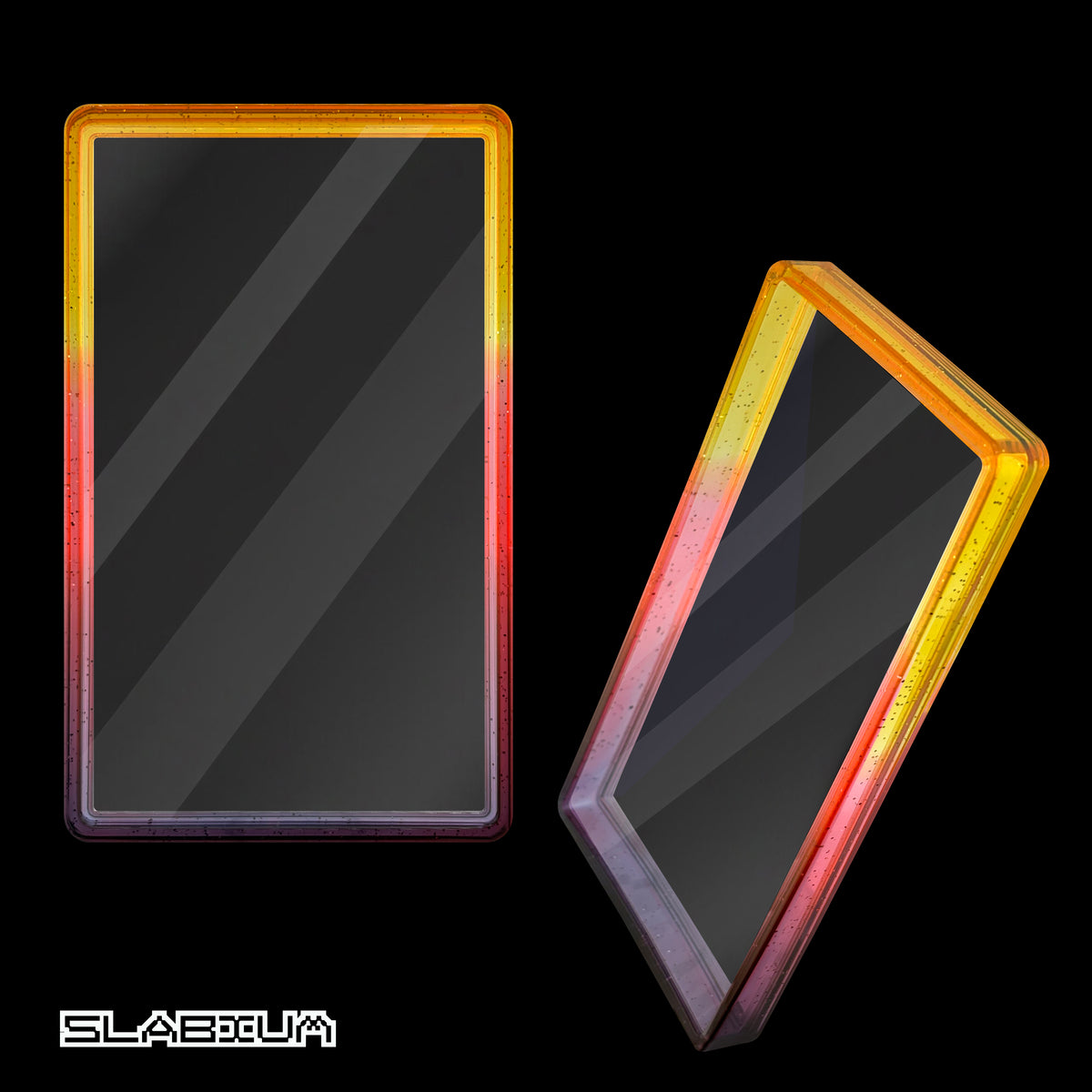 Phoenix PSA acrylic slab case with guard (orange, salmon & black) – Slabium Guard Acrylic PSA