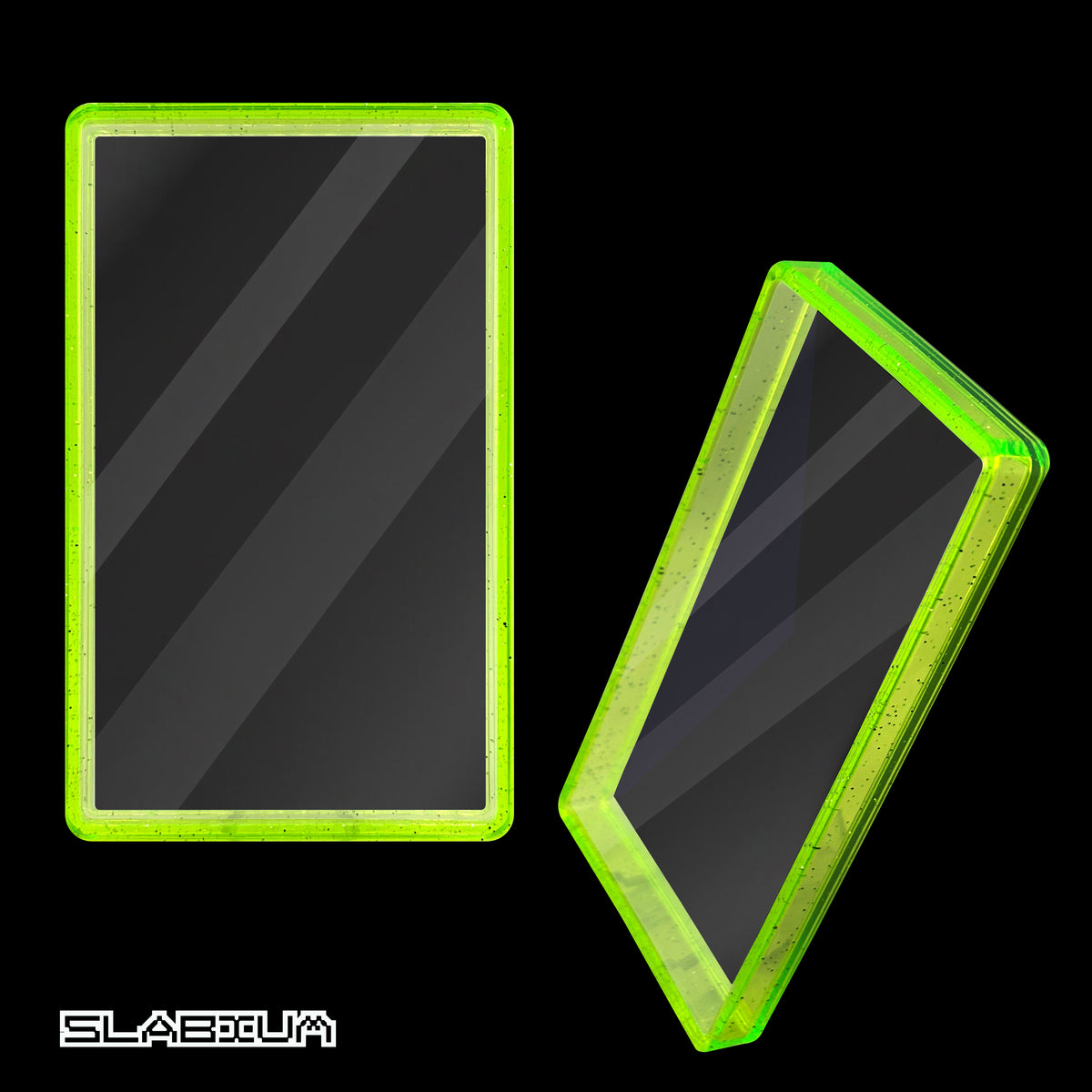 Toxic PSA acrylic slab case with guard (neon green) – Slabium Guard Acrylic PSA