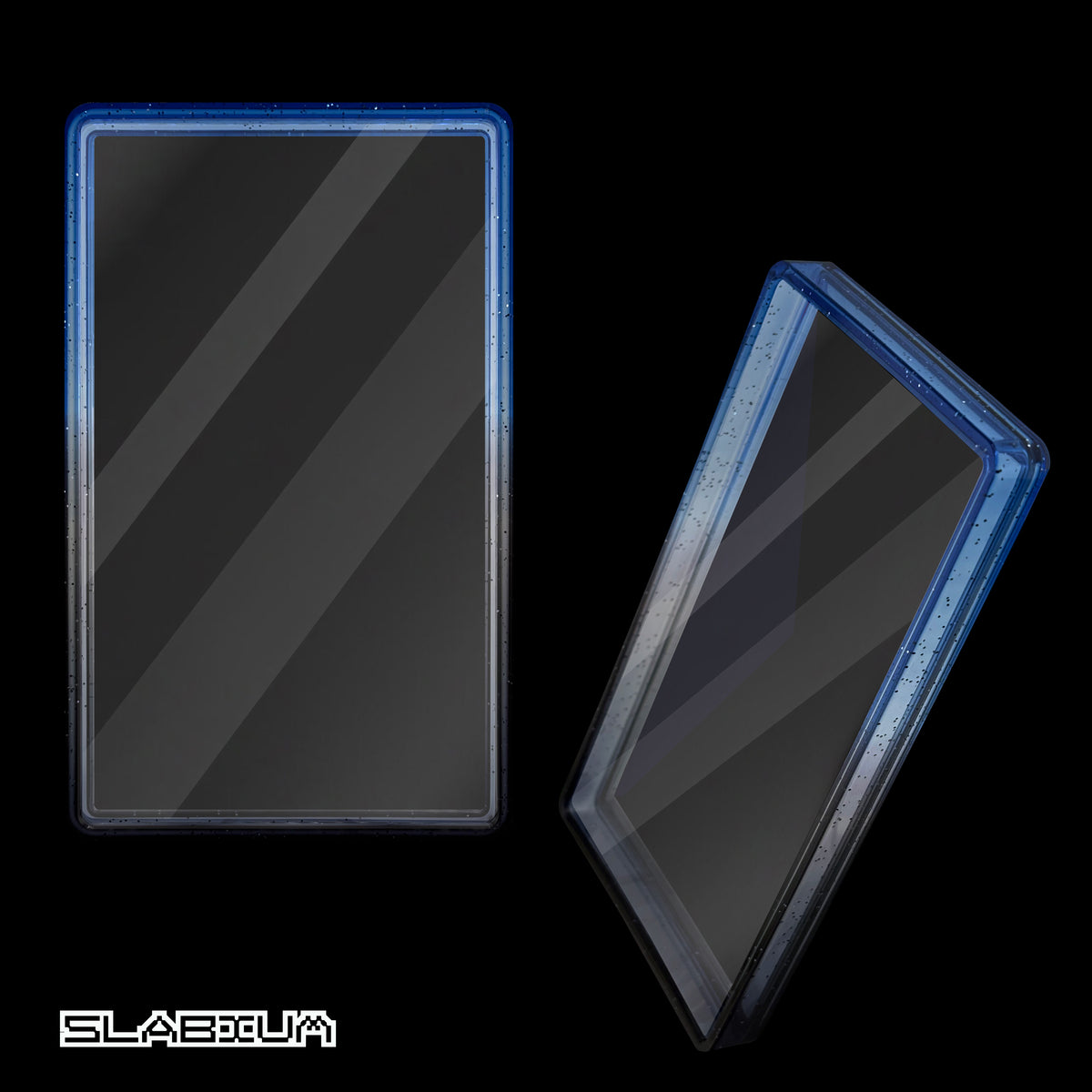 Midnight PSA acrylic slab case with guard (blue & black) – Slabium Guard Acrylic PSA
