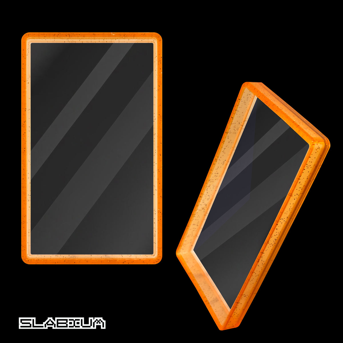 Topaz PSA acrylic slab case with guard (orange) – Slabium Guard Acrylic PSA