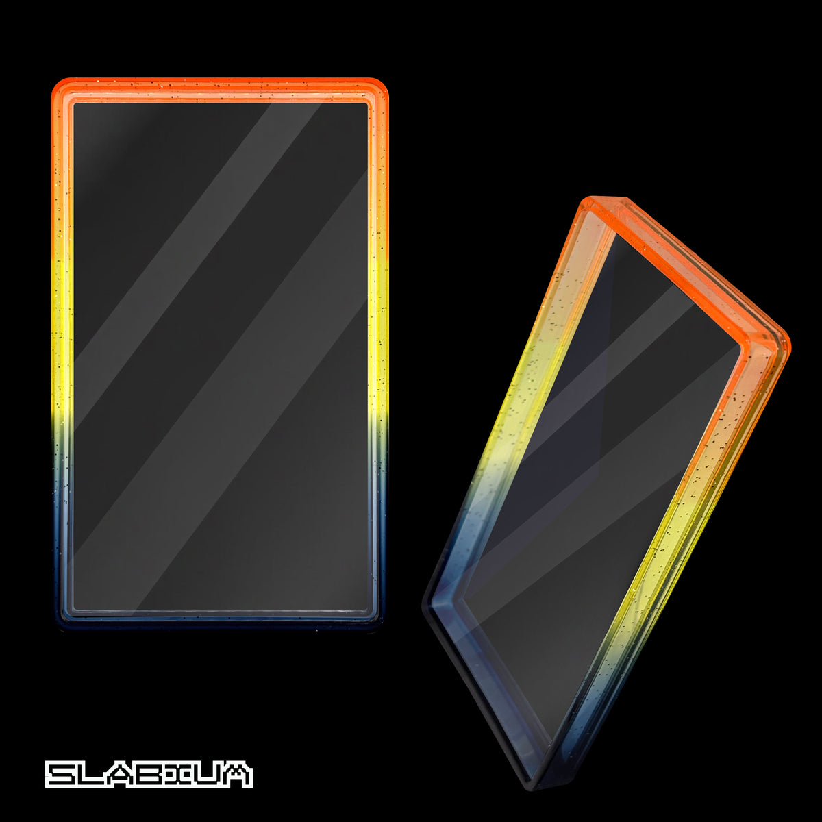 Tiger PSA acrylic slab case with guard (orange, yellow & black) – Slabium Guard Acrylic PSA