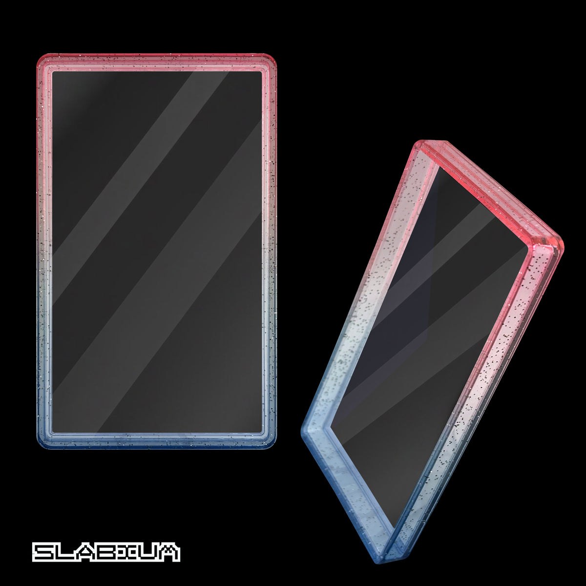 Twilight PSA acrylic slab case with guard (pale pink & blue) – Slabium Guard Acrylic PSA