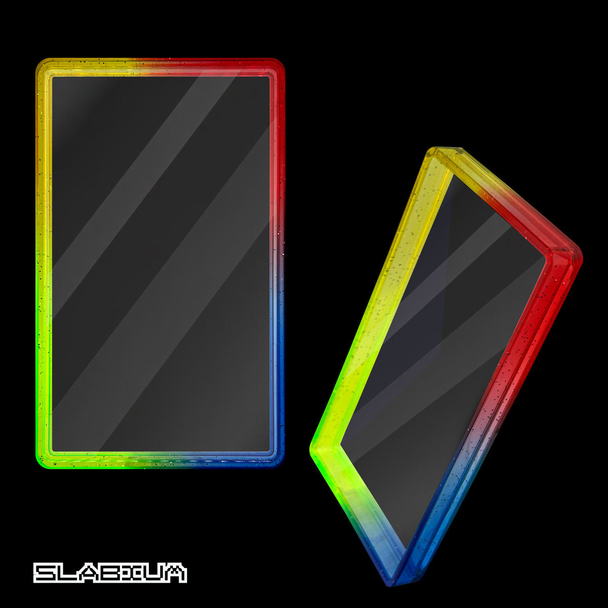 Prism PSA acrylic slab case with guard (gold & red) – Slabium Guard Acrylic PSA