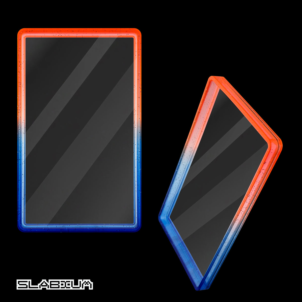 Solstice PSA acrylic slab case with guard (orange-red & royal blue) – Slabium Guard Acrylic PSA