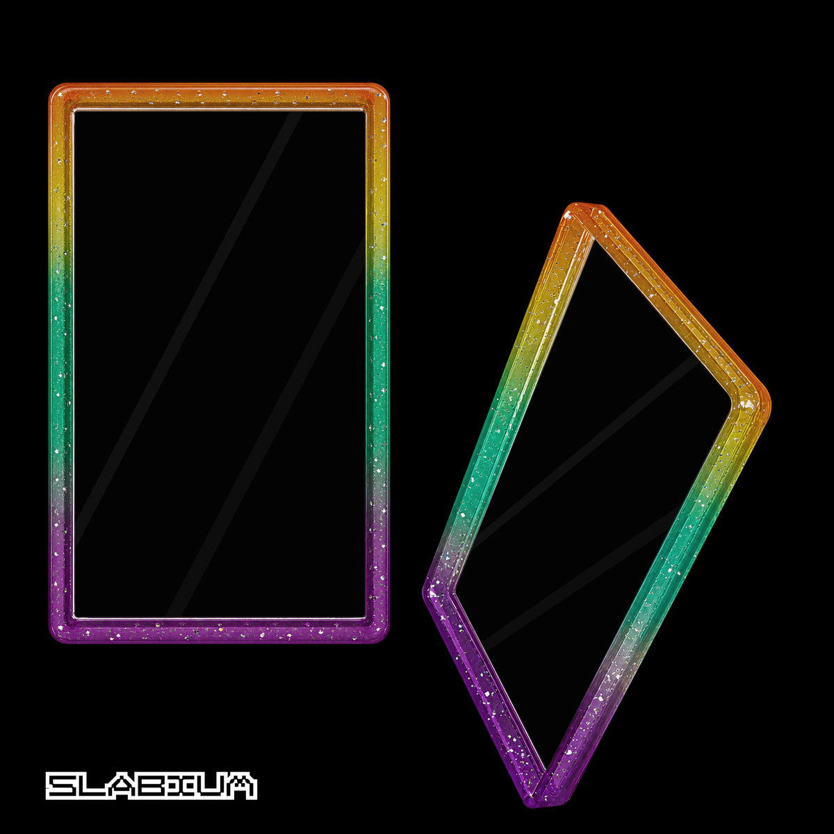 Opal premium PSA acrylic slab case with guard (gold, teal & purple) – Slabium Guard Acrylic PSA