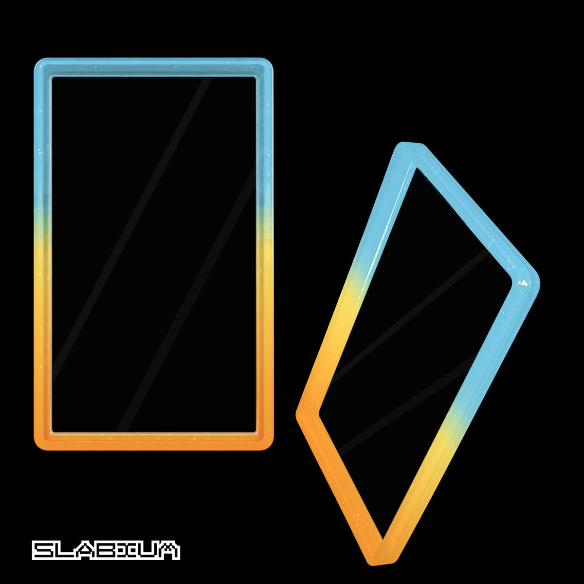 Mango premium PSA acrylic slab case with guard (teal, yellow & orange) – Slabium Guard Acrylic PSA