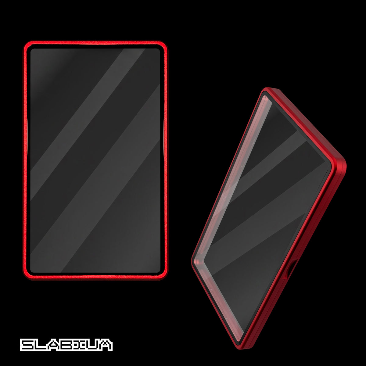 Scarlet magnetic aluminum PSA slab case with UV glass – Slabium Metal Case
