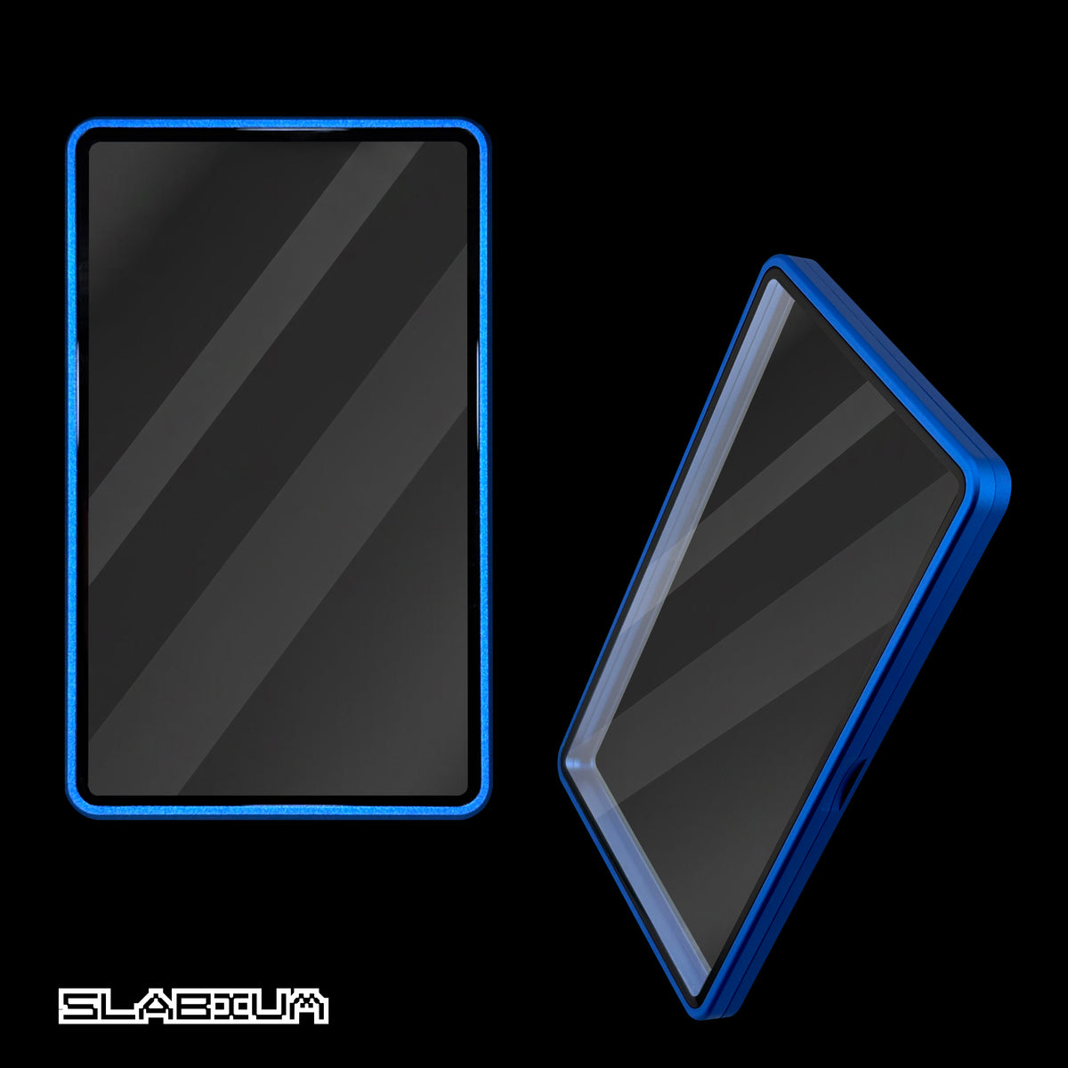 Sapphire magnetic aluminum PSA slab case with UV glass – Slabium Metal Case
