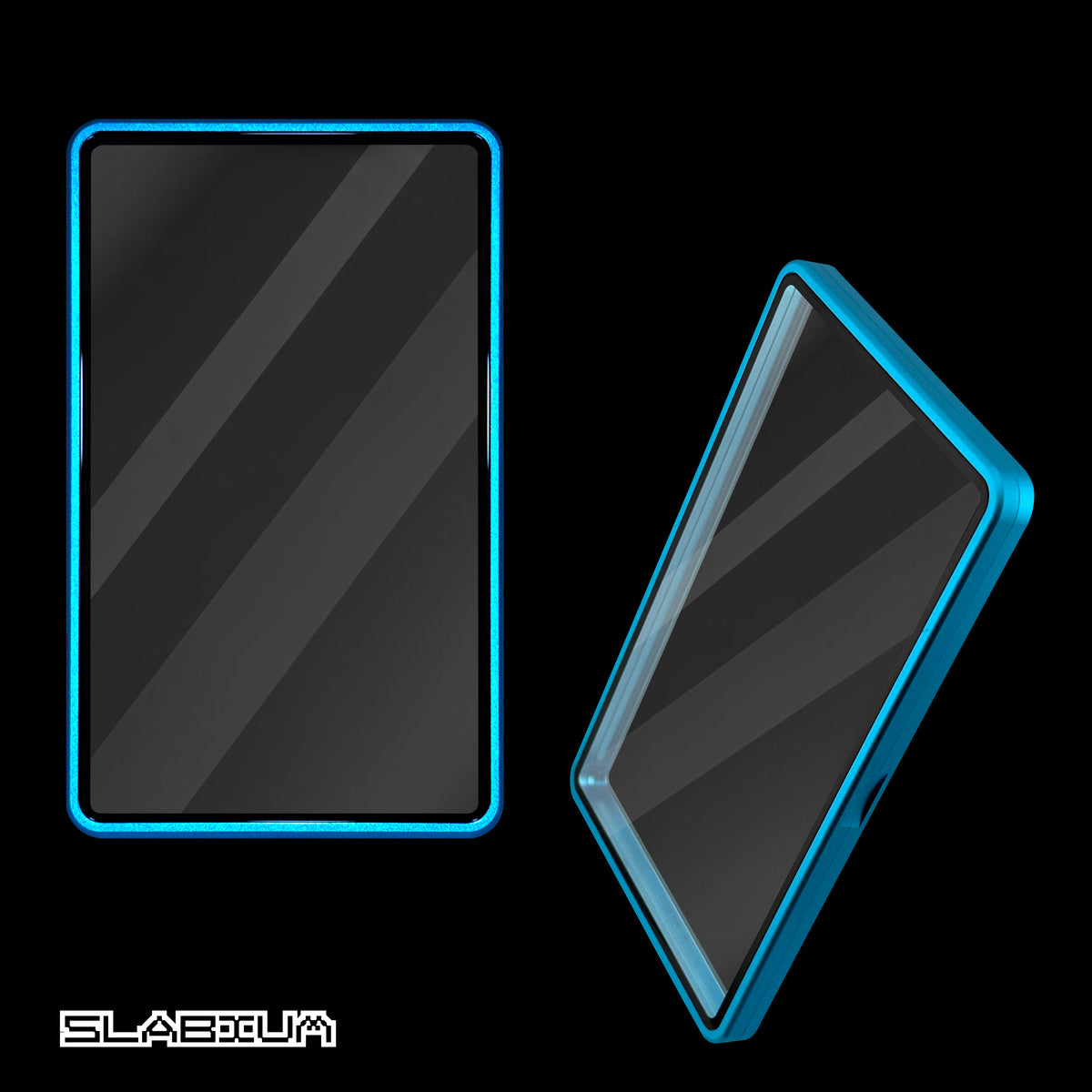 Celeste magnetic aluminum PSA slab case with UV glass – Slabium Metal Case