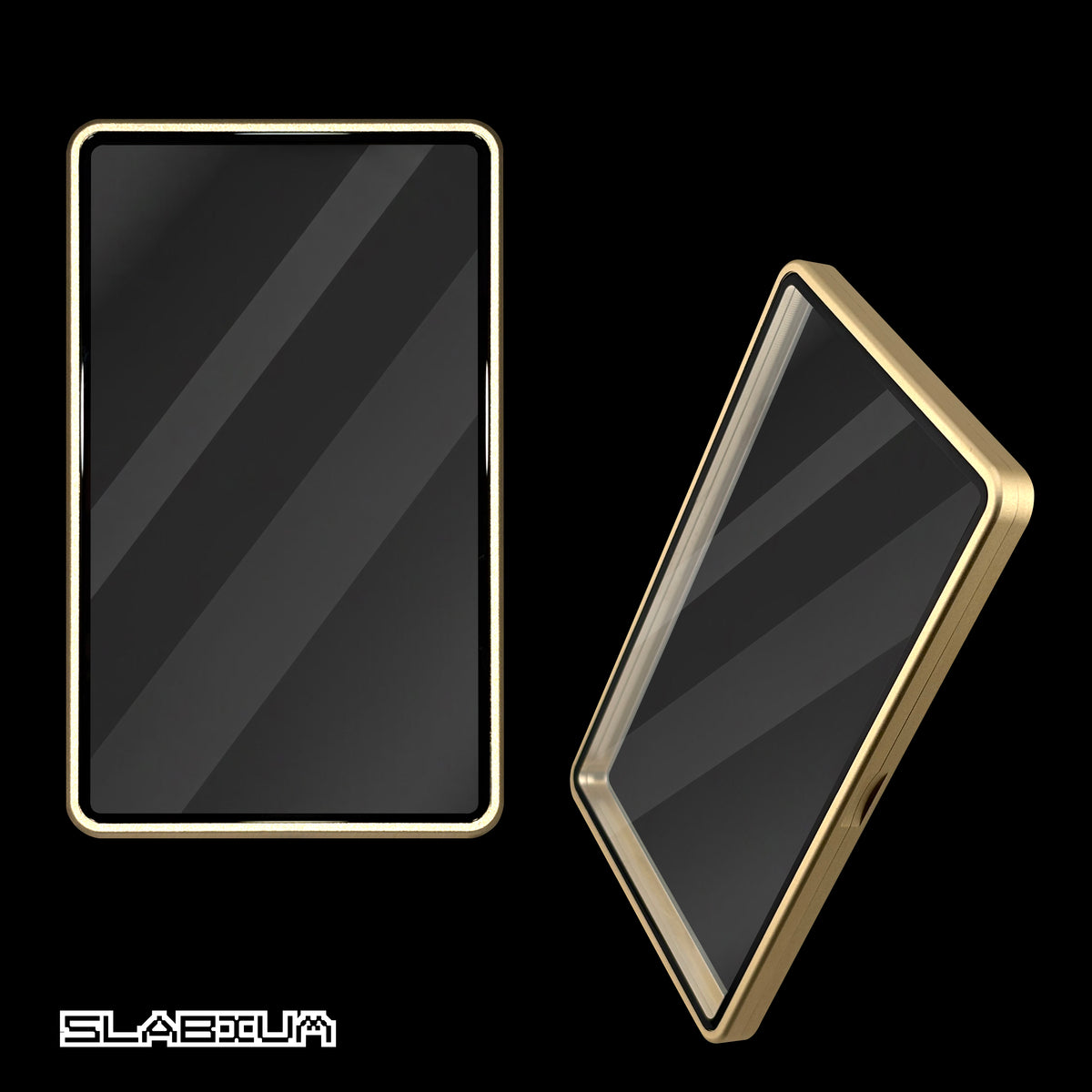 Champagne magnetic aluminum PSA slab case with UV glass – Slabium Metal Case