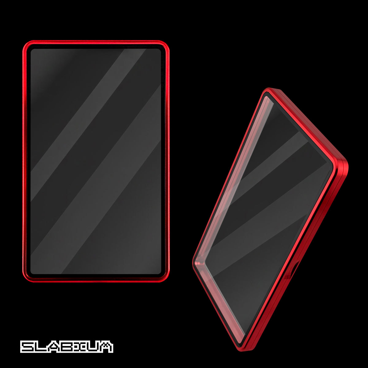 Cherry magnetic aluminum PSA slab case with UV glass – Slabium Metal Case