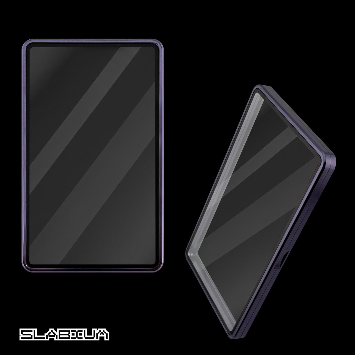 Plum magnetic aluminum PSA slab case with UV glass – Slabium Metal Case