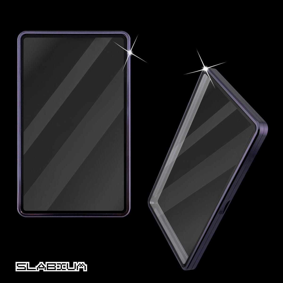 Slabium Metal Case PSA in Plum (17), glossy finish - both sides on black