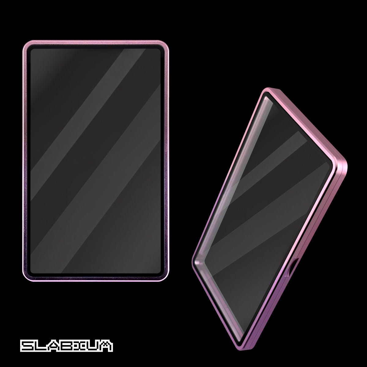 Macaron magnetic aluminum PSA slab case with UV glass – Slabium Metal Case