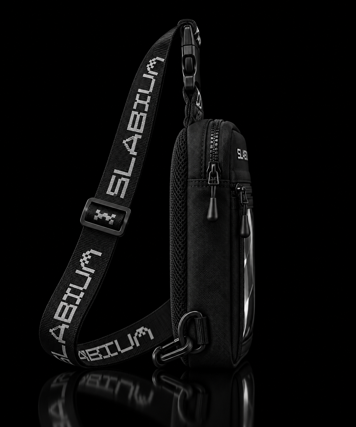 SLABIUM BAG side profile showing mesh panel and depth
