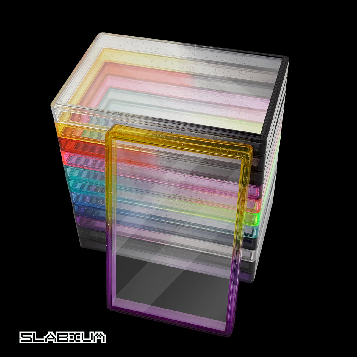 Slabium Guard Acrylic BGS Beckett slab cases – all 12 colorways side by side