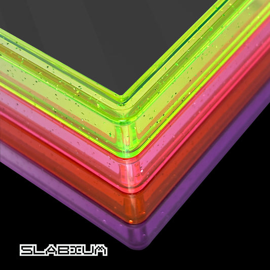 Slabium Guard Acrylic BGS slab cases stacked on black